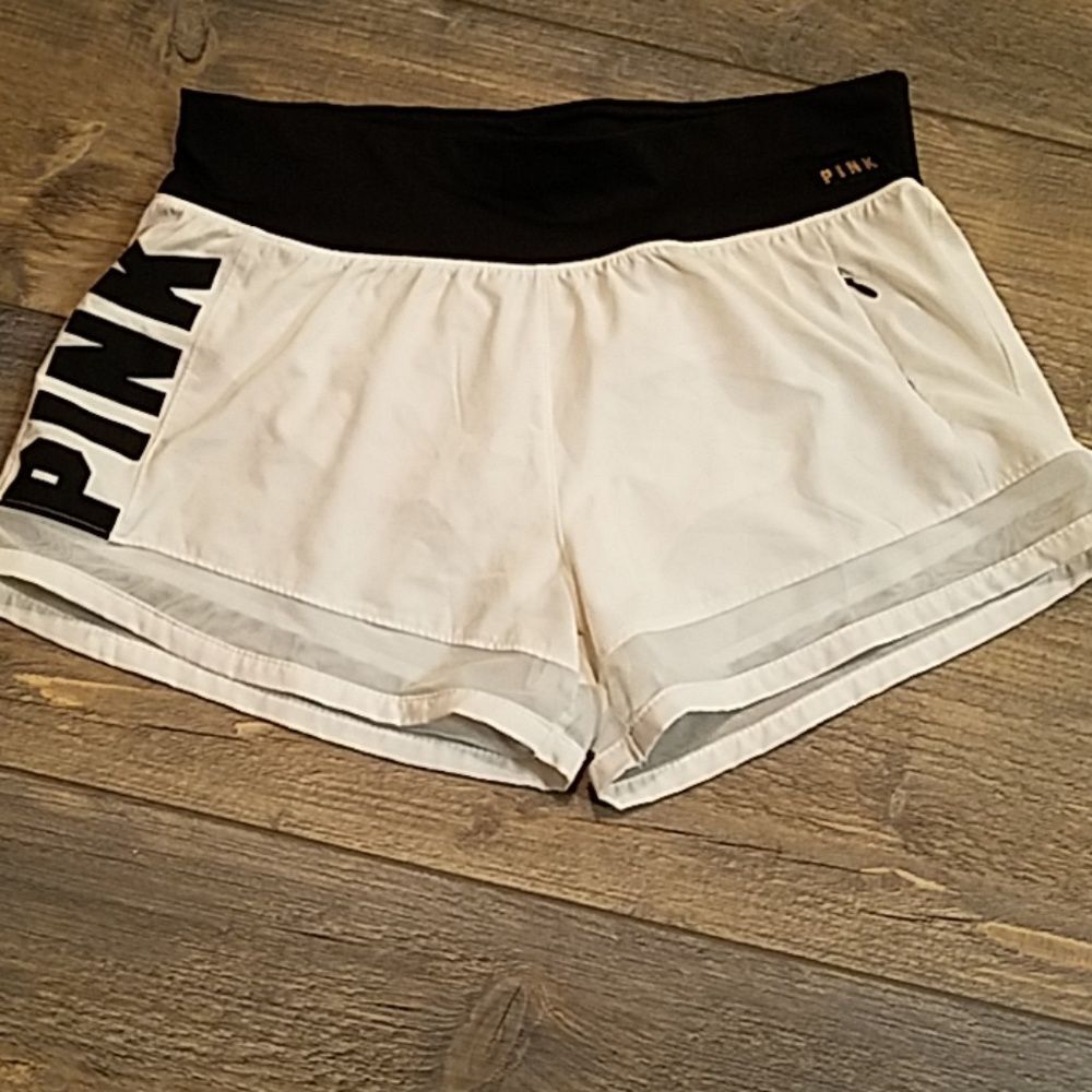 Victoria’s Secret Pink White & Black Shorts, Size M — Never Worn!